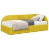 Corner Bed Frame with Mattress and Headboard 2 Pcs Yellow Velvet