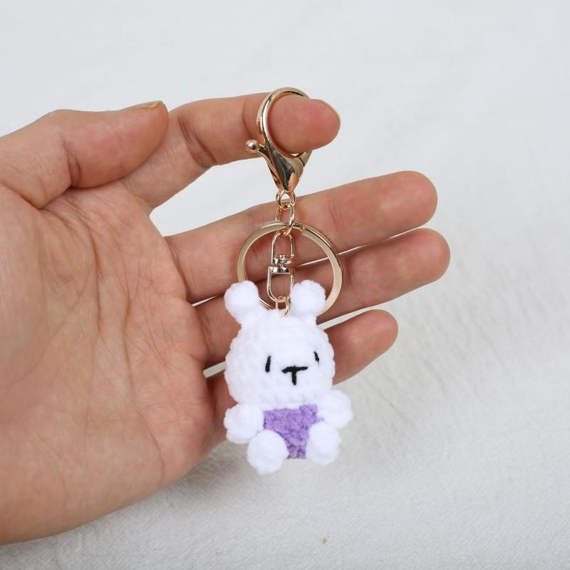 Mini Animal Doll Series Crochet Keychain Knitted Small Rabbit Doll Keyrings Mini Puppy Cute Keychain Custom Accessory