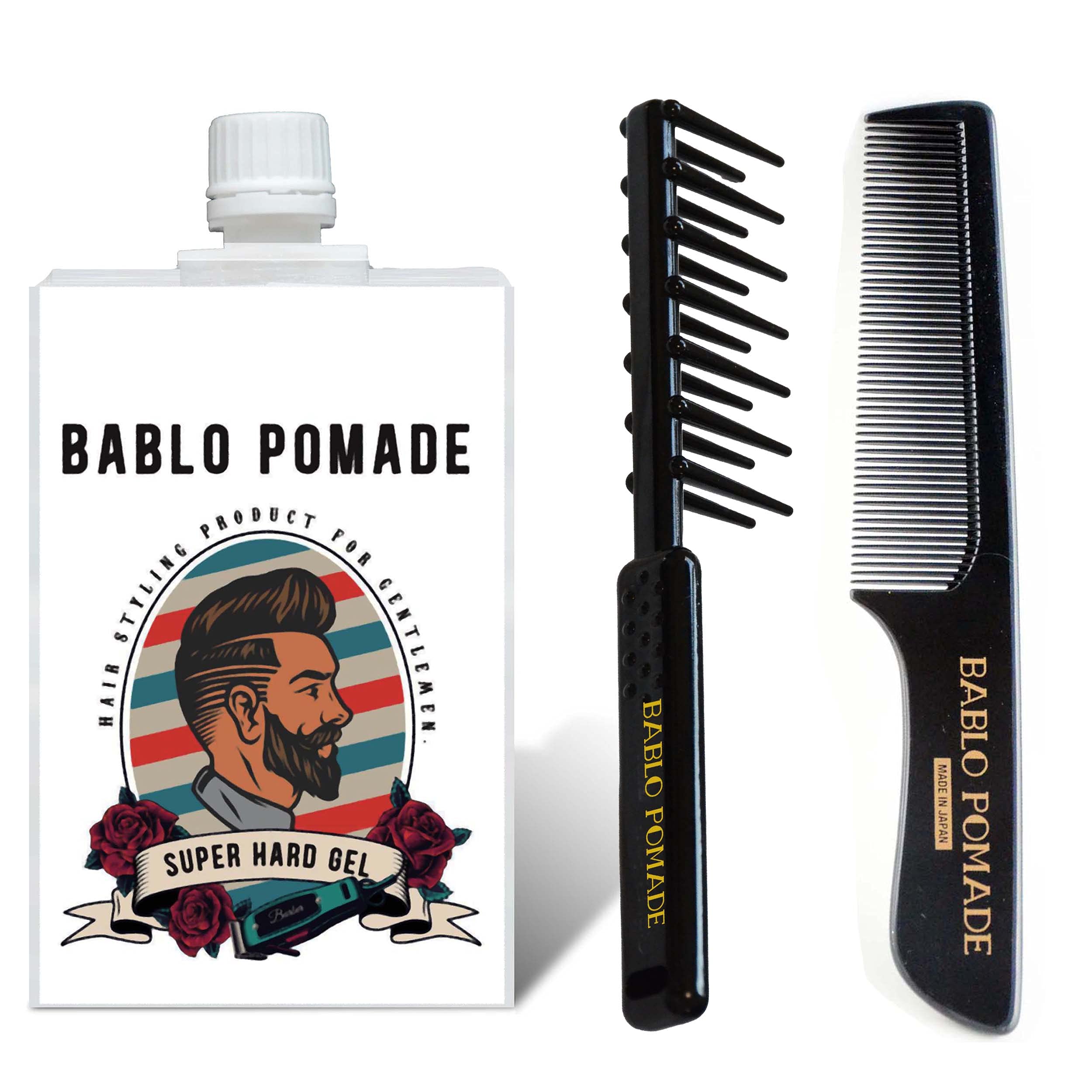 

Bablo Pomade Hair Gel Super Hard Gel Comb Comb Set Hair Barber & & Men s Grease/Hair Styling/BARBER