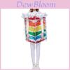 Vibrant Cream Layered Cake Cosplay Costume Unisex Rainbow Themed Outfit For Parties