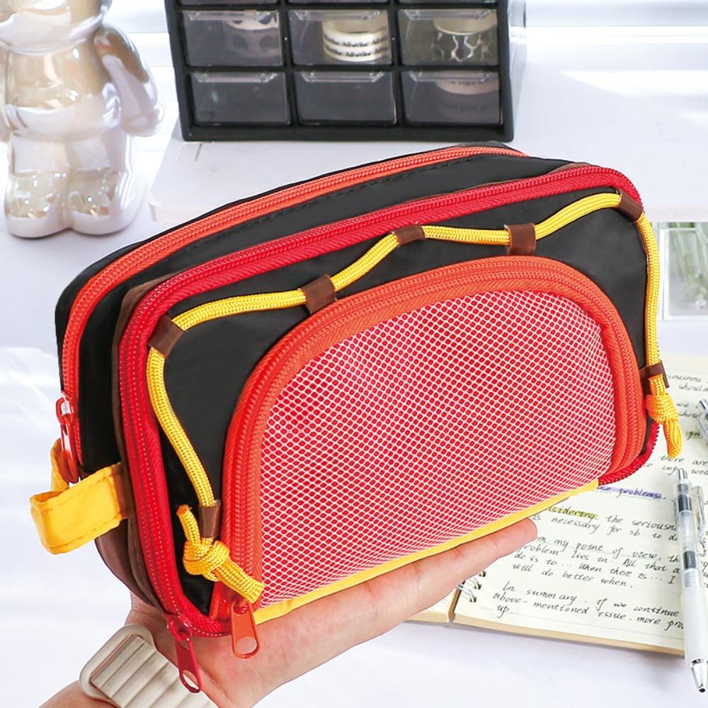 

Контрастний пенал на шнурку Організатор для канцелярського приладдя Сумка для канцелярського приладдя Подарунок чорний/червоний