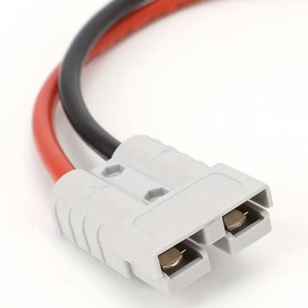 50A Double Pole 600V High Current Plug with 10 AWG Silicone Cable Electric Forklift Plug Quick Charging Connector