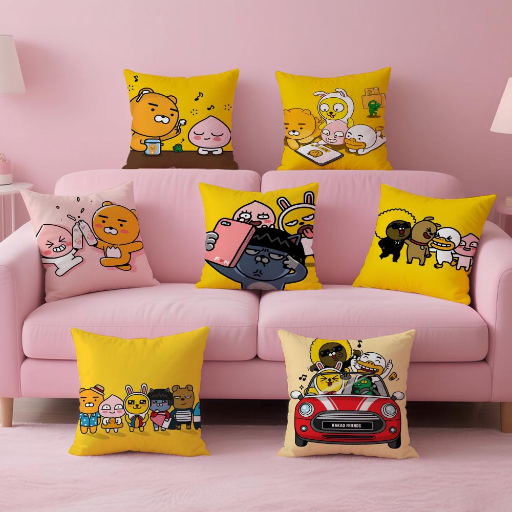 Cartoon Funny Fun Cute KKAKAO Cushion Cover Pillow Case Soft Skin Friendly Fabric Concealed Zipper