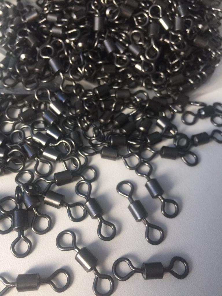 100pcs/bag High Quality Factory Fishing Tackle Accessories Stainless Steel American Swivel Snap Swivel Rolling Swivels 6mm