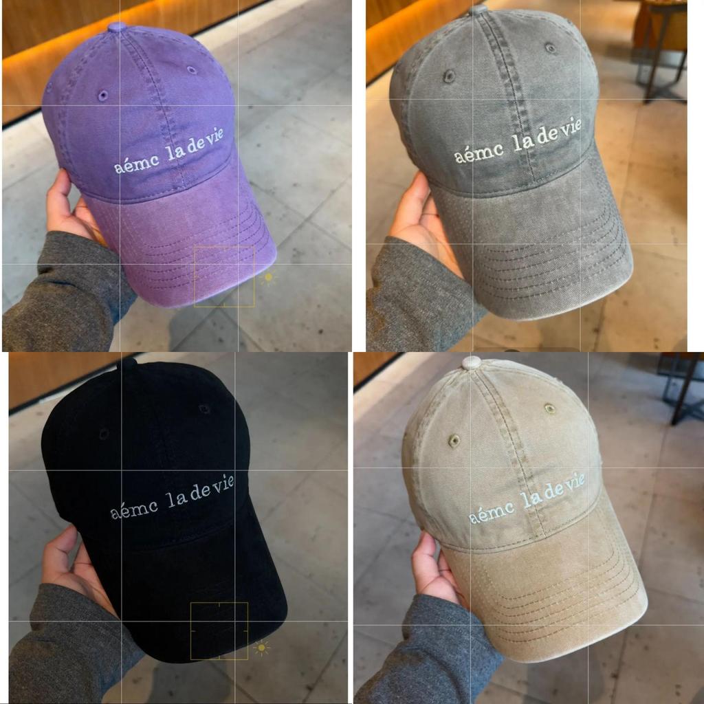 Spring Adjustable Purple Cotton Baseball Cap With Embroidered Letter Design For Casual Men Women
