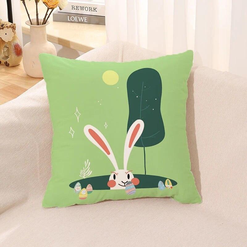 Easter Bunny Pillowcase Cushion Home Decor Office Bed Pillow Car Gift Decoration  Cover