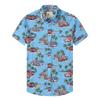 Casual Lar Printed Thin Hawaiian Shirt Men's Short-sleeved Loose Beach Shirt