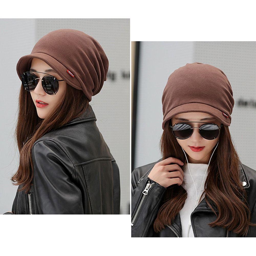 Solid Color Head Wrap Cap Windproof Beanie Scarf New Fashion Turban Hat  for Outdoor