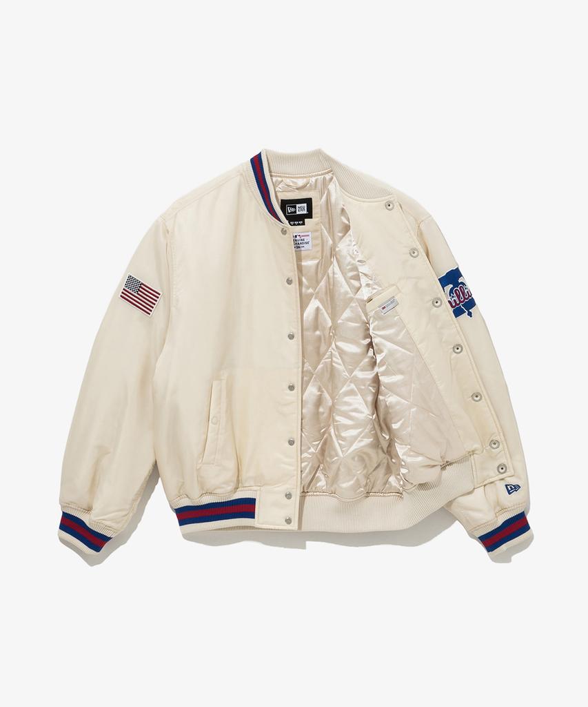 New Era Mlb Philadelphia Phillies Authentic Stadium Jacket Ivory