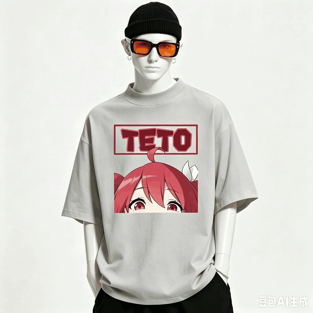 Kasane Teto Oversized Unisex Graphic Print Crew Neck T-Shirt for Men Women High Quality Y2k Short Sleeves Streetwear Cotton SOFT