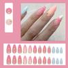Almond Shape Short Press on Nails With Sea Star Pattern Short Sweet Stick on Nails for Stage Performance Wear
