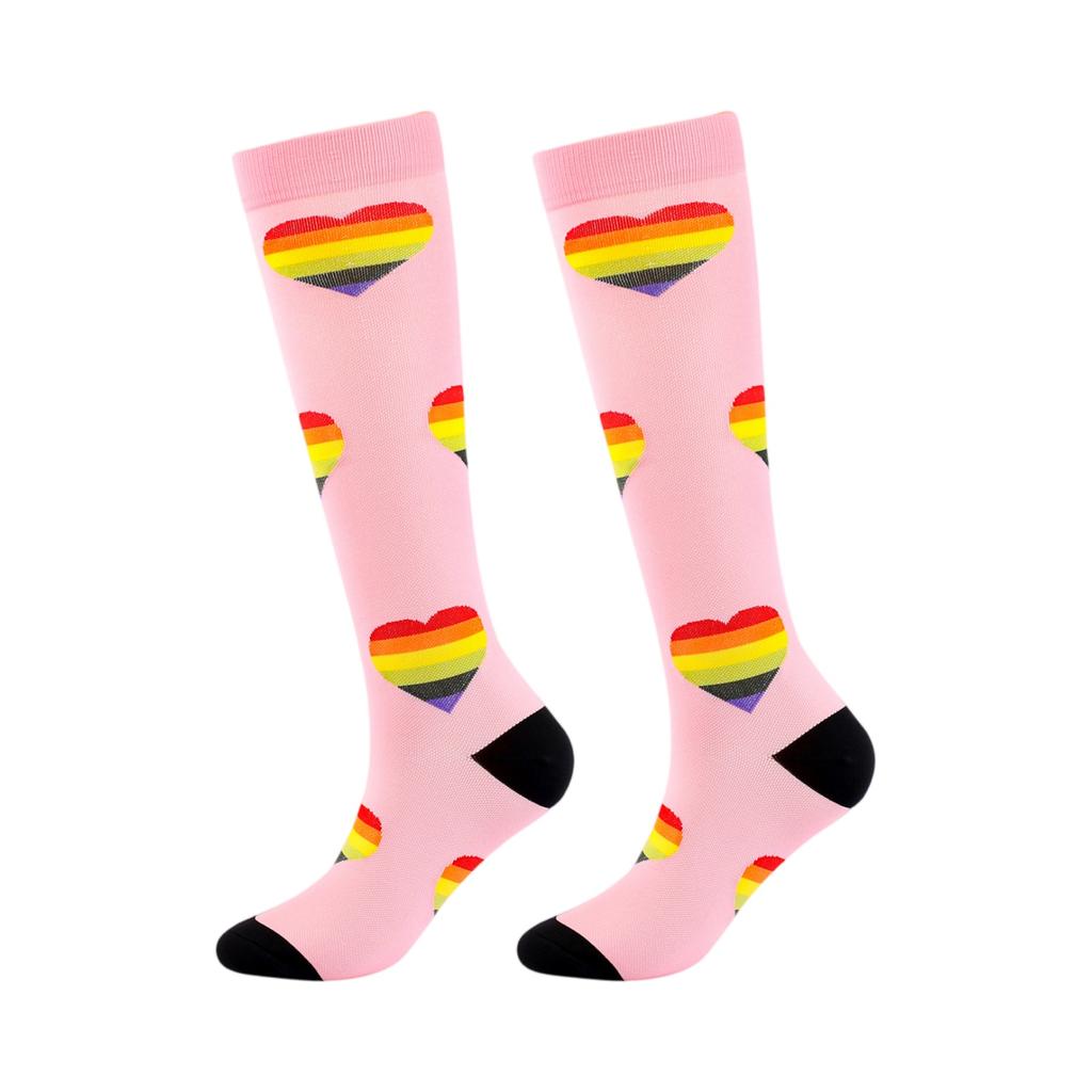 Heart-shaped Polka Dot Sports Compression Stockings