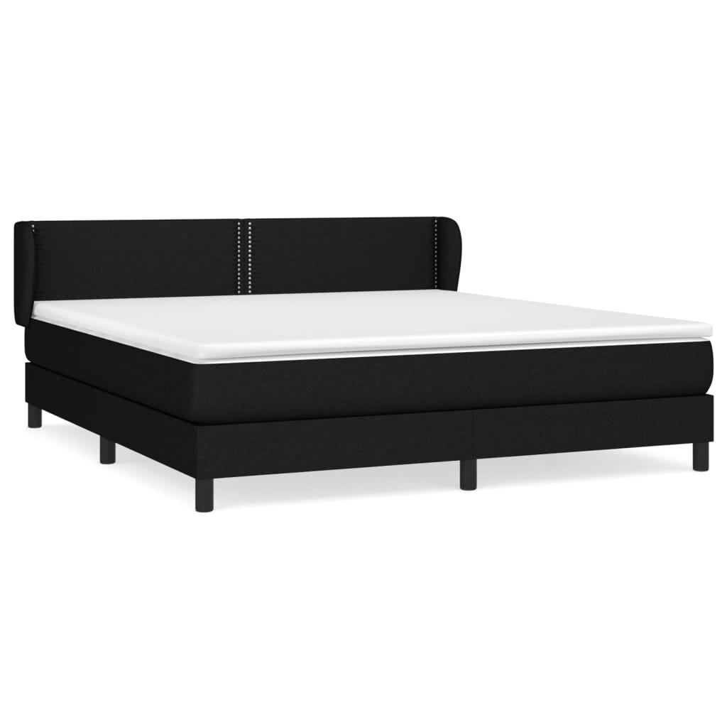 Box Spring Bed with Mattress Black 160 x 200 cm Fabric