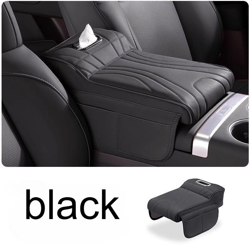 1pcs Car Center Console Armrest Cushion Thickened Arm Rest Box Pad With Side Extension Cushion And Tissue Holder