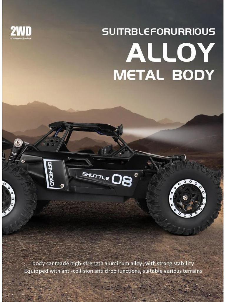 1:16 RC 2.4G High-Speed Alloy Remote Control Car - Off-Road, Climbing, and Drift Racer