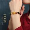 Five Paths Wealth God Cinnabar Agate Bracelet: Purple Gold Sand Zodiac Gift
