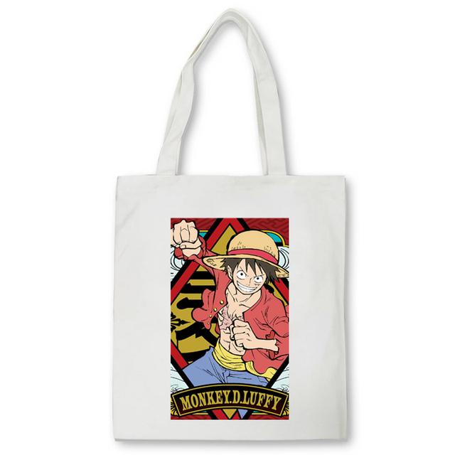 One Piece Shopping Bag Anime ZORO Graphic Print Canvas Bag Teenage Students Reusable Shopper Handbag Bag Women's Bag Bolsas