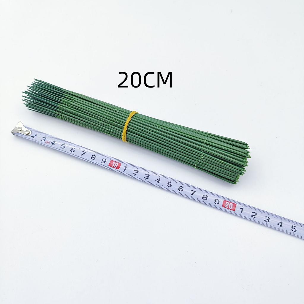 100 Pcs Artificial Flower Stem Plastic Flower Stem Hydrangea Rose Flower Head Stick Rod For Diy Wedding Decor Craft Accessory