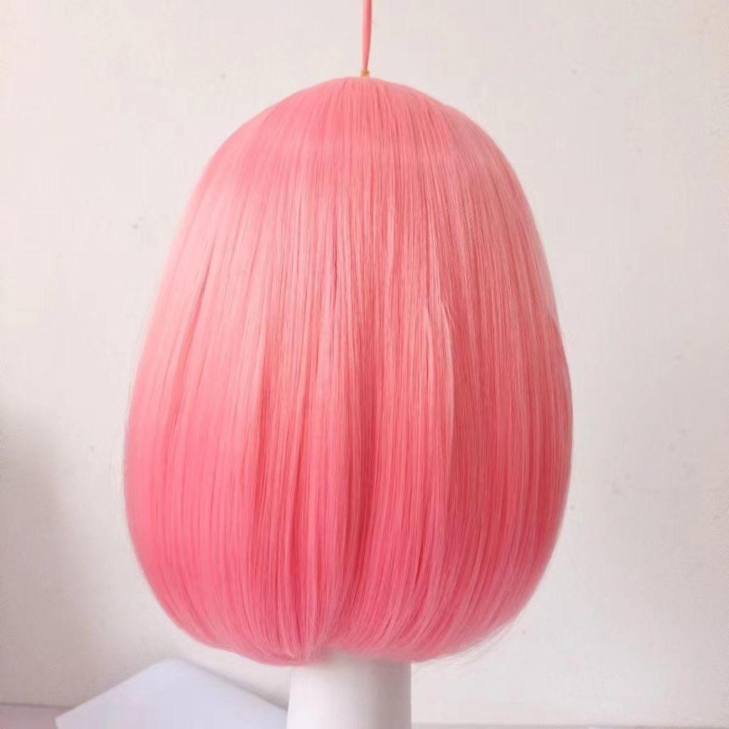 Parrucca Cosplay Anya Forger di Spy x Family, Parrucca Corta Rosa Bob in Fibra ad Alta Temperatura