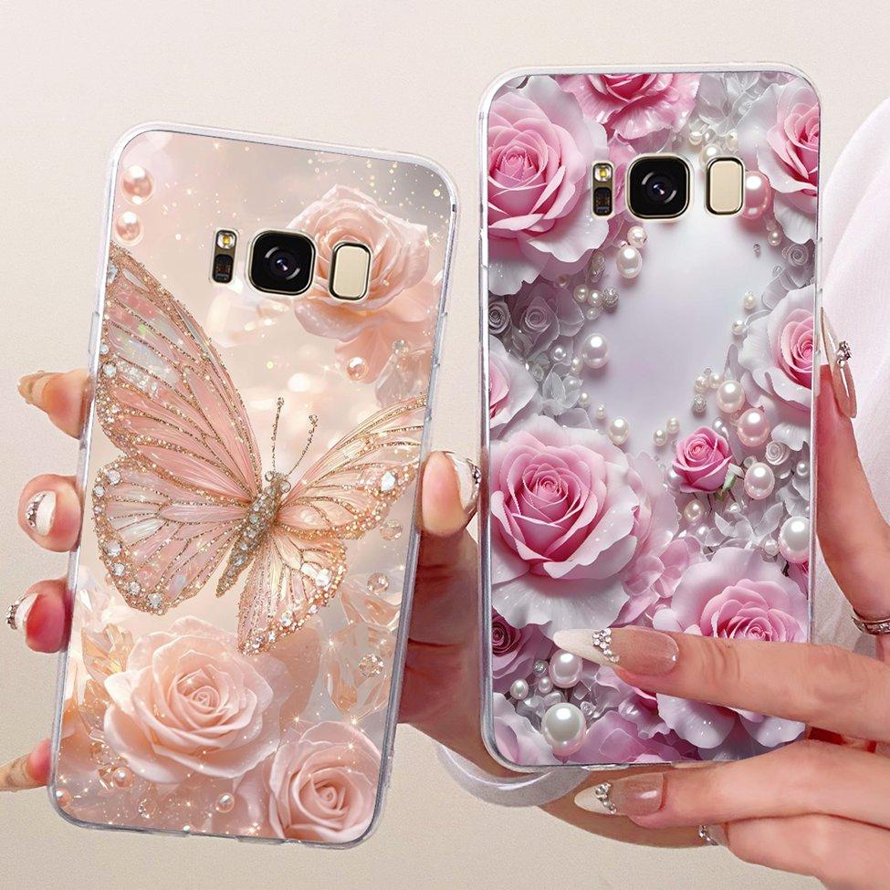 Clear For Samsung Galaxy S8 Plus SM-G955F Cover For Samsung S8+ Case Luxury Crown A-Z Letters 2D Flat Pattern Soft Phone Case