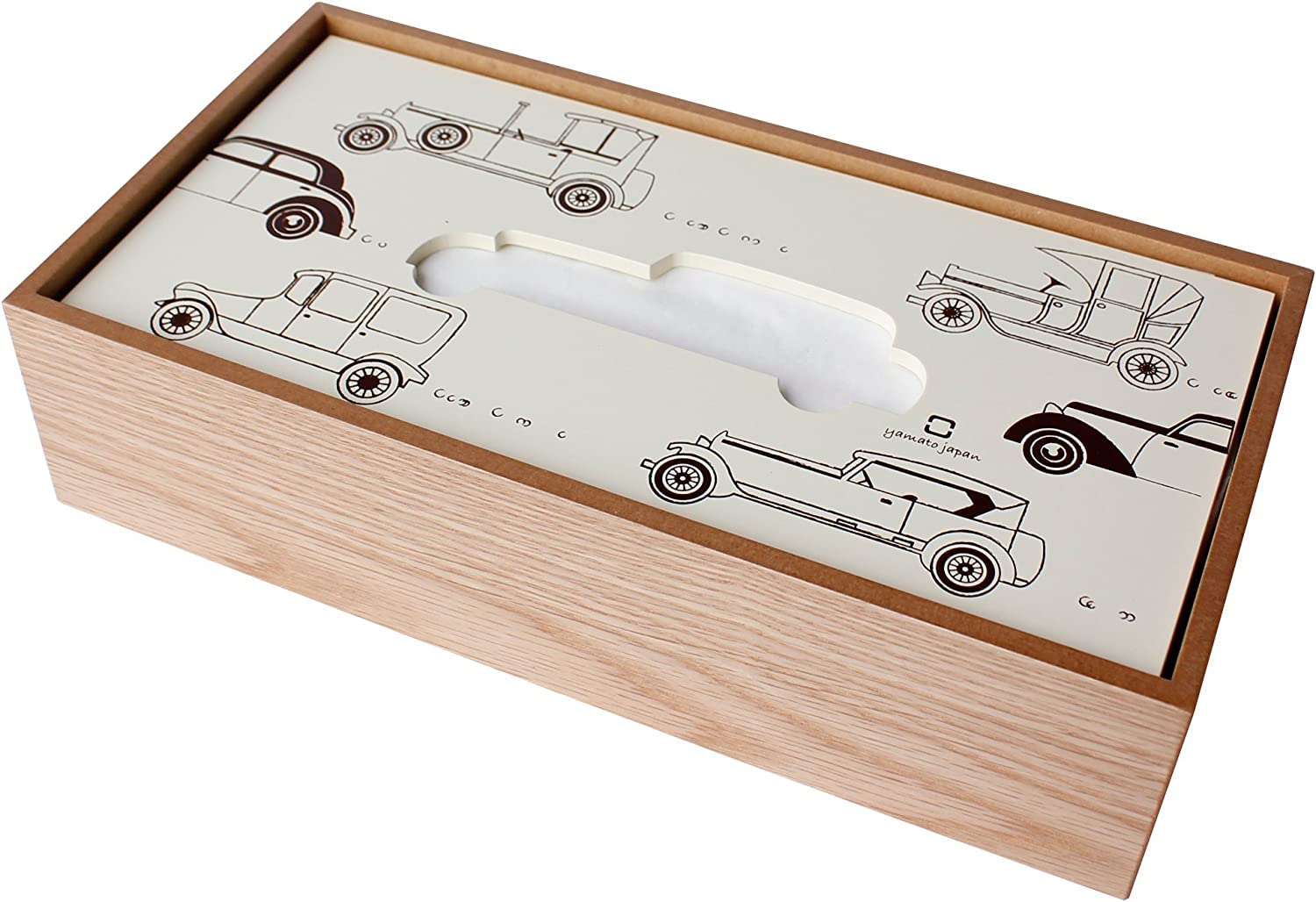 Yamato Kogyo Tissue Case  hako  Ivory Classic Car YK14-007 Made in Japan