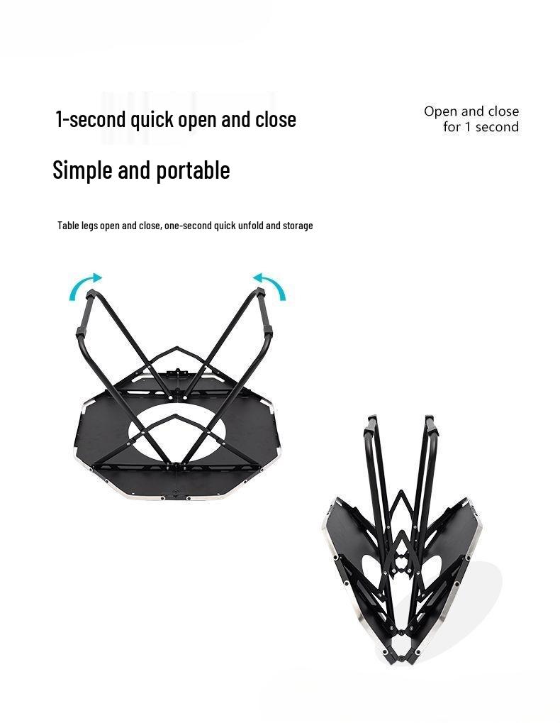 Xiao Tuo Portable Aluminum Folding Table: Camping, Barbecue, Outdoor Enclosure Tea Table - No Installation Needed.