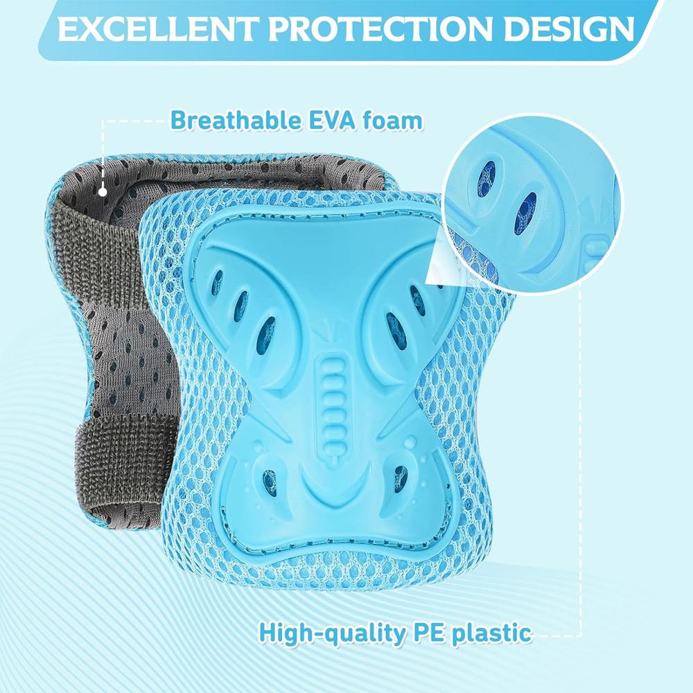 6 In 1 Kids Protective Gear Set Knee Pads For Kids 3-10Years Toddler Knee And Elbow Pads With Wrist Guards For Skating Cycling