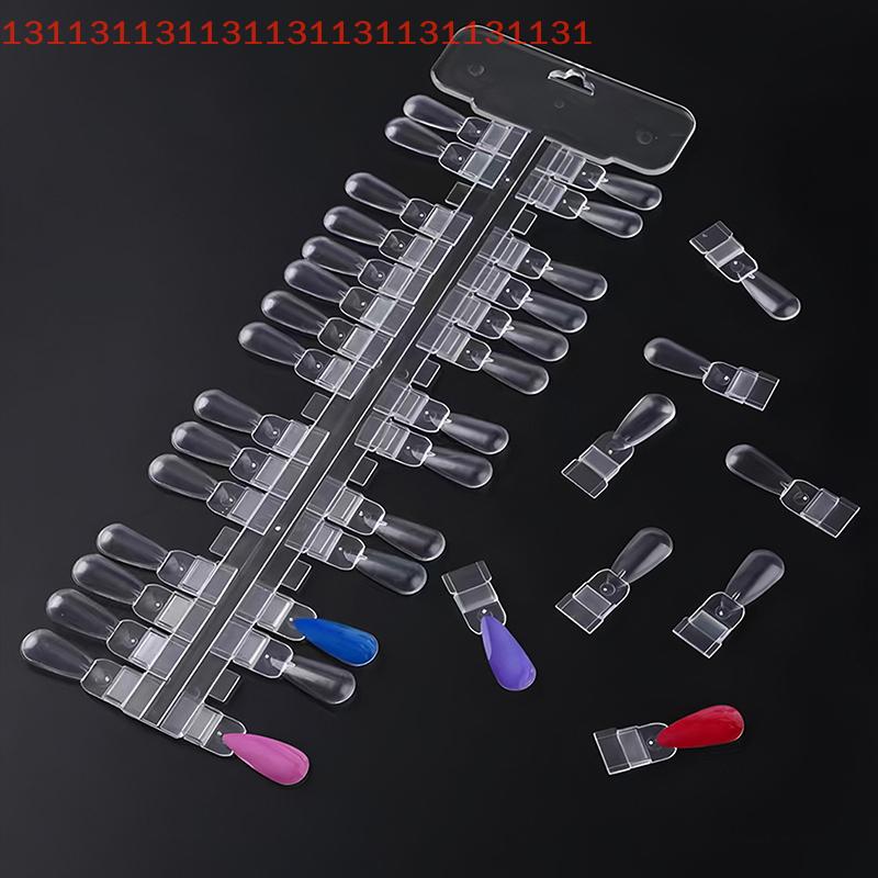 36 Stück Natur/Klare Farbe Karte Abnehmbarer Nagelkunst-Display Falsche Nagelspitzen Ständer Tropfendesign Maniküre Gel Lack Übungswerkzeug