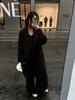 Korean Style Slimming Black Wool Coat - Women's Long Double-Sided Overcoat (Autumn/Winter 2025)
