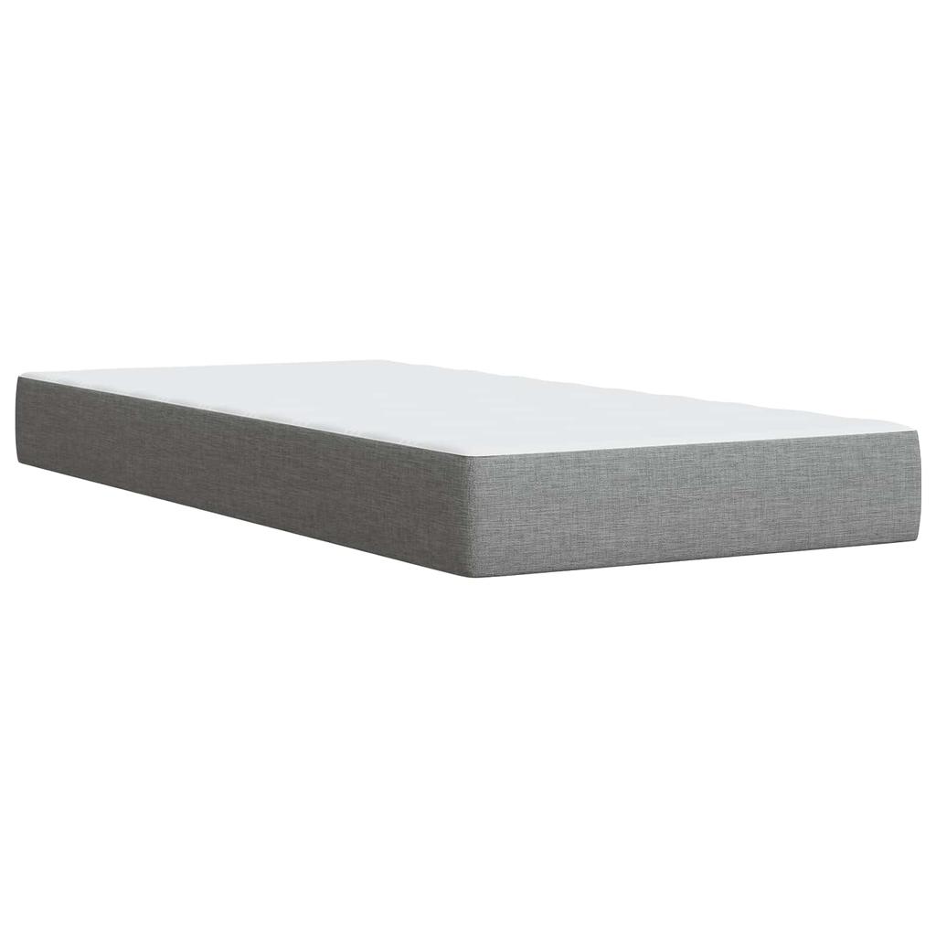 Box Spring Bed with Mattress Light Gray 80 x 200 cm Fabric