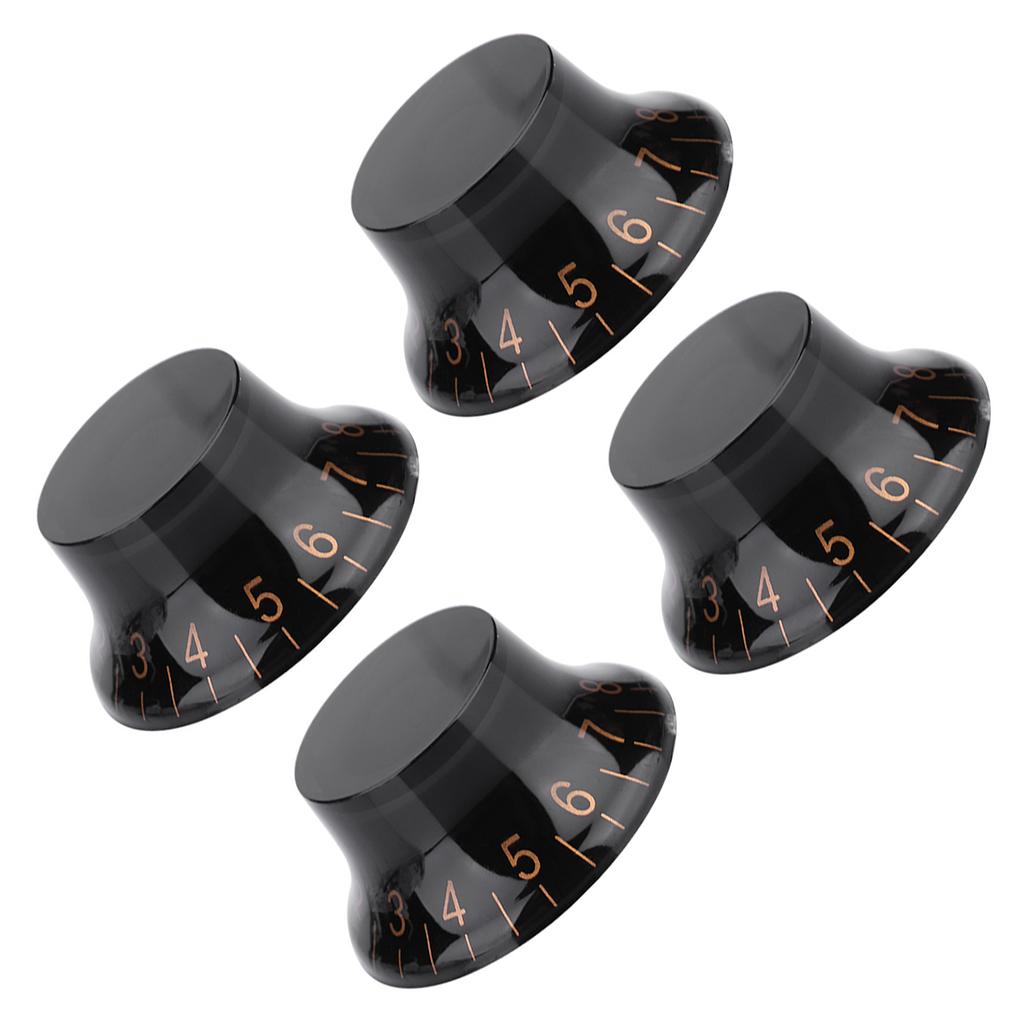 4 PCS Speed Tone Volume Control Knobs for EPI LP Electric Guitar (Black+Gold)
