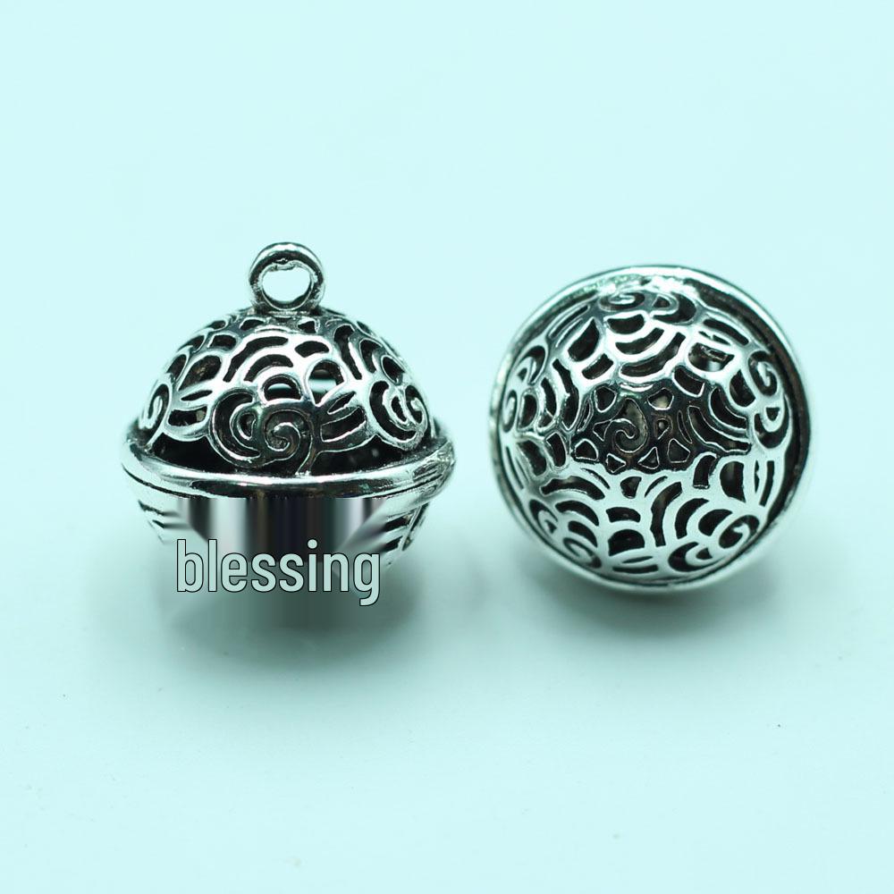Hua Qian Gu Large Hollow Bell Pendant for DIY Ancient Style Bracelet/Necklace - Medium Size Accessories