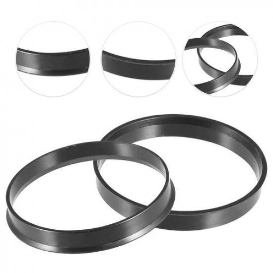70.1mm OD to 66.1mm ID Universal Car Hub Centric Rings Plastic Black - Pack of 4