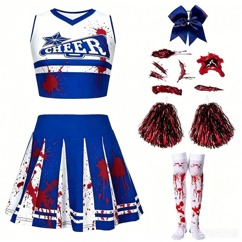 Bērnu cheerleadinga kostīms Hallowīna izrādes tērps