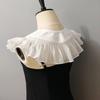 Ruffle Trim Lace Faux Collar Decorative Collar for Blouse Skirt Removable False Collar Adjustable Shawl All Matching