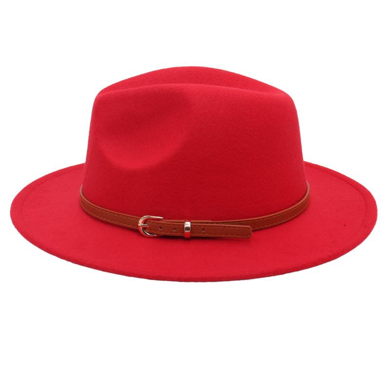 Boucle de ceinture simple chapeau haut de forme pour enfants Chapeau en feutre Parent-Enfant Décontracté Chapeau en laine Chapeau Jazz Classique Pour Hommes Et Femmes