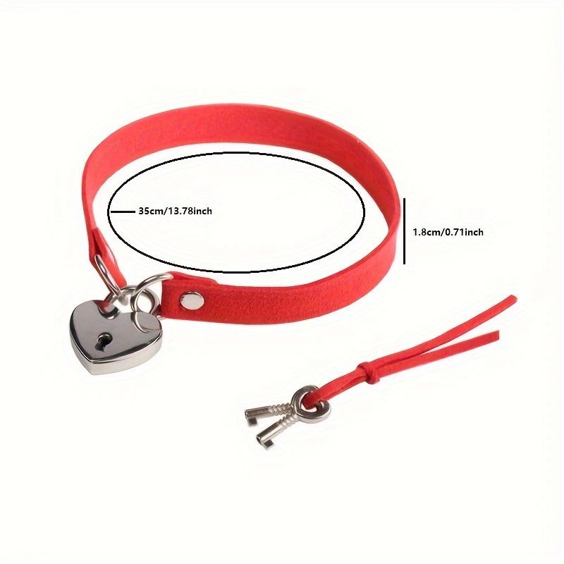 Mode Gothic Punk Stil Gebunden Pfirsich Herz Liebesschloss Halsband Halskette Halsband Mit Schlüsselbein Halskette Für Geburtstag Liebhaber Geschenk