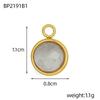 CARLIDANA Stainless Steel Multi-Color Natural Stone Jewelry Charm Fan Round Pendant for DIY Necklace Earrings Accessories