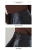 Genuine Leather A-Line High Waist Skirt for Women - Spring/Autumn Sheepskin Umbrella Skirt