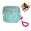 Square Mesh Makeup Pouch Dopamine Style Mini Coin Purse with Zipper Portable Multi-purpose Storage Bag