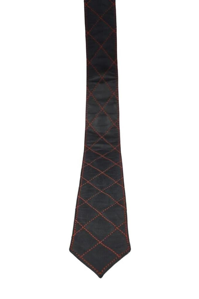 Tie Partywear Leather Stylish Wedding Men Genuine Real Lambskin Black Neck