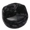 Winter Warm Faux Fur Trapper Hat With Soviet Emblem PU Leather Cap Men Women Skiing Snowboarding Cold Weather Protection