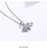 925 Sterling Silver Full Diamond Little Elephant Pendant Necklace for Women