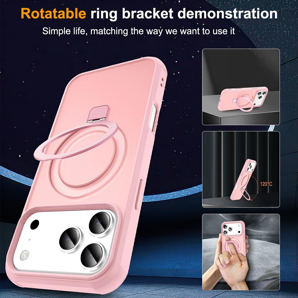 For iPhone 17 Pro Max Case Compatible with MagSafe Ring Holder Kickstand TPU + PC Phone Cover