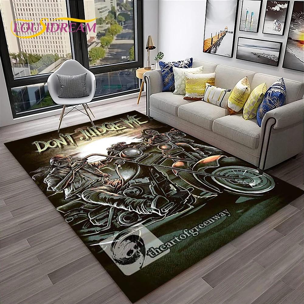 Vintage Motorcycle Retro Carpet Rug for Home Living Room Bedroom Playroom Sofa Doormat Decor,Kid Area Rug Non-slip Floor Mat
