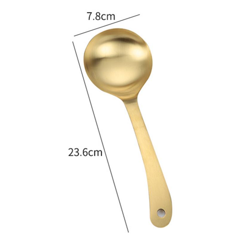 Stainless Steel Deepen Tablespoons Soup Ladle Long Handle Large Ramen Bouillon Spoon Kitchen Tableware Cooking Utensils