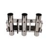 Fishing Rod Holder Marine Stainless Steel 3 Tube Link Rod Holder Rod Pod with Toolbar for Marine Yacht Boat Truck RV
