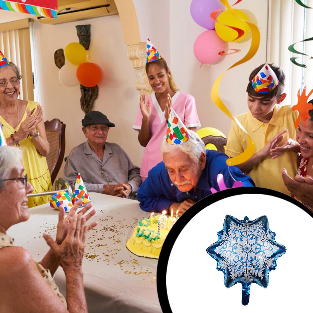 Balloons Birthday Decor Ornament Thicken Surface Home Decors Snowflake Shape Colorful Birthday Balloon 18 Inch Party Fitting