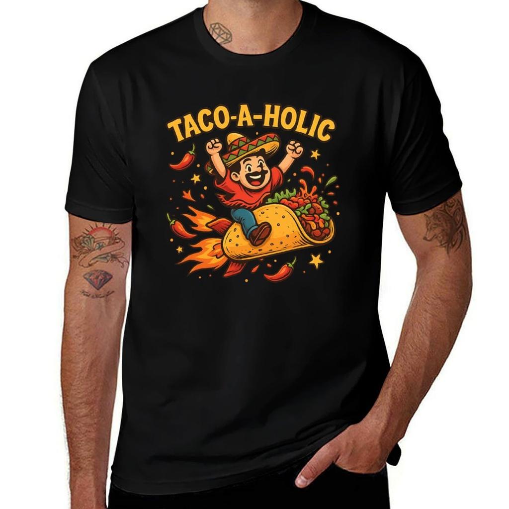 Tacoaholic TShirt TShirt summer top funny meme tshirts Luxury Unisex aesthetic clothes Unisexs t shirt graphic