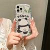 Cute Panda Back iPhone11Promax Mobile Phone Case Transparent for Apple 11promax Cream Case 11